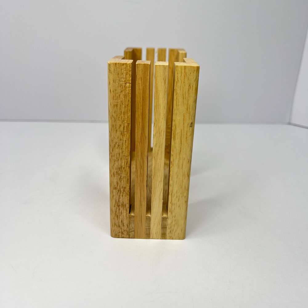 Wood Bagel Slicer Holder Stand Kitchen Tool Natural 3 Knife Slots - Picture 5 of 6